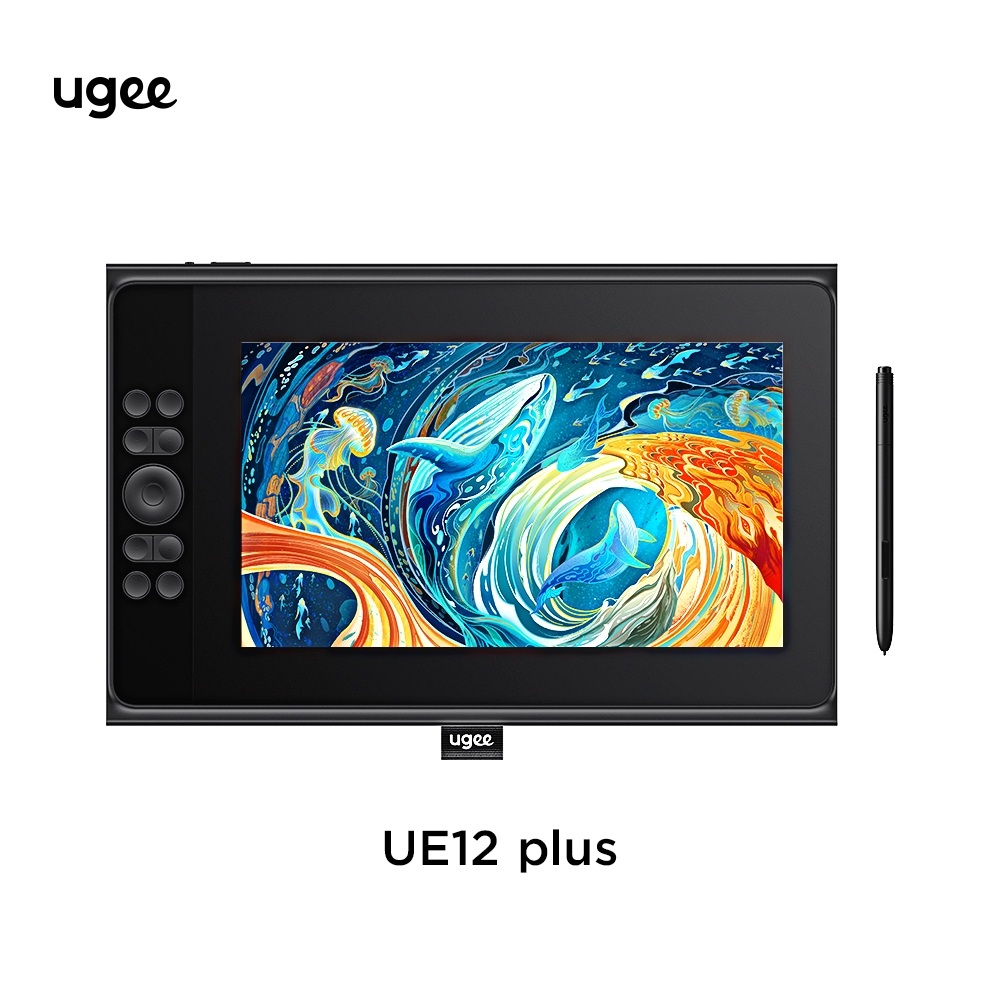 Ugee UE12 PLUS จอภาพการวาดภาพขนาด 11.9 นิ้วพร้อมหน้าจอลามิเนตเต็มรูปแบบ sRGB 147% พร้อมสไตลัสความไวต