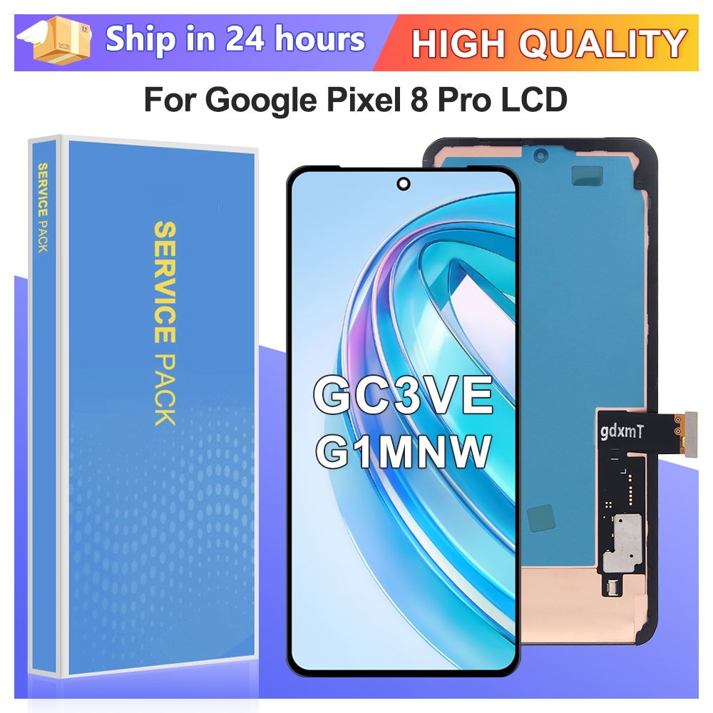 OLED Google Pixel 8 Pro จอแสดงผล LCD หน้าจอสัมผัส GC3VE G1MNW Digitizer พร้อมกรอบประกอบ