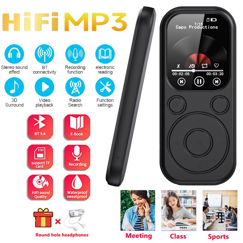 2025 บลูทูธ Mp4 Mp3 Lossless เครื่องเล่นเพลง Ips จอแสดงผล Walkman E-Book สนับสนุน Tf Card เครื่องบันทึกเสียง Lossless เสียง Mp3 เครื่องเล่น