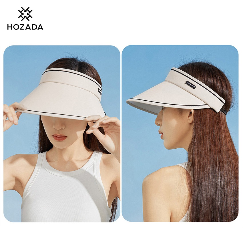 Hozada ผู้หญิง Sun หมวก Sun Visor หมวกพับหมวกดวงอาทิตย์แบบพกพาหมวกชายหาดขนาดใหญ่ Brim หมวกป้องกันแสงแดด UV Protection ราคา ถูกที่สุด ดีลบีเคเค แกลเลอรีภาพที่ 4