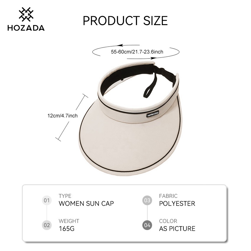 Hozada ผู้หญิง Sun หมวก Sun Visor หมวกพับหมวกดวงอาทิตย์แบบพกพาหมวกชายหาดขนาดใหญ่ Brim หมวกป้องกันแสงแดด UV Protection ราคา ถูกที่สุด ดีลบีเคเค แกลเลอรีภาพที่ 8