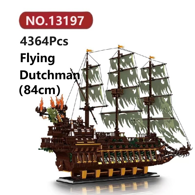 ✨Flying Dutchman(84cm)เรือโจรสลัดเข้ากันได้ตัวต่อเลโก้ 4364ชิ้น Mould King ship โมเดลประกอบแล้ว