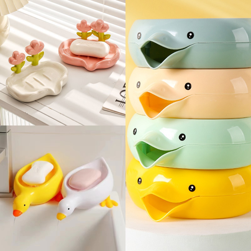 Egn Creative ดอกไม้สบู่กล่องท่อระบายน้ําลื่นจานสบู่อุปกรณ์ห้องน้ํา Sea White ผู้ถือสบู่สําหรับ Home Bath N