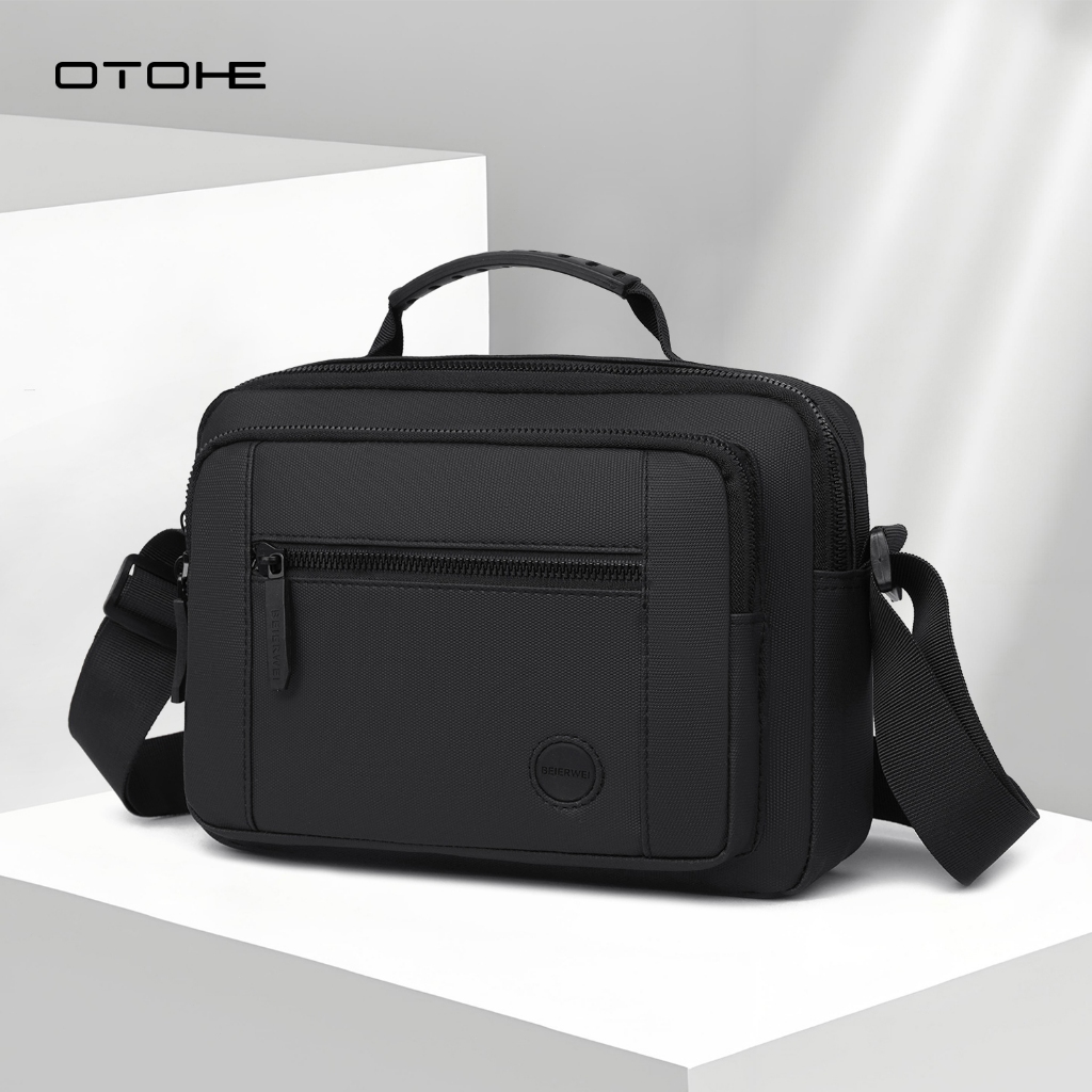 OTOHE แฟชั่นผู้ชายs กระเป๋าสะพายกระเป๋าถือ Cross Body กระเป๋าฟิล์มกันน้ํากระเป๋า Casual Messenger กระเป๋า