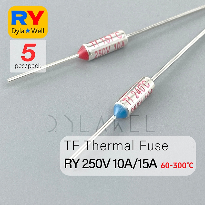 5PCS อุณหภูมิ RY 10A 15A 250V Tf ฟิวส์ความร้อน 65C 85C 100C 105C 110C 120C 130C 152C 165C 172C 185C 192C 200C 216C 240C 280C