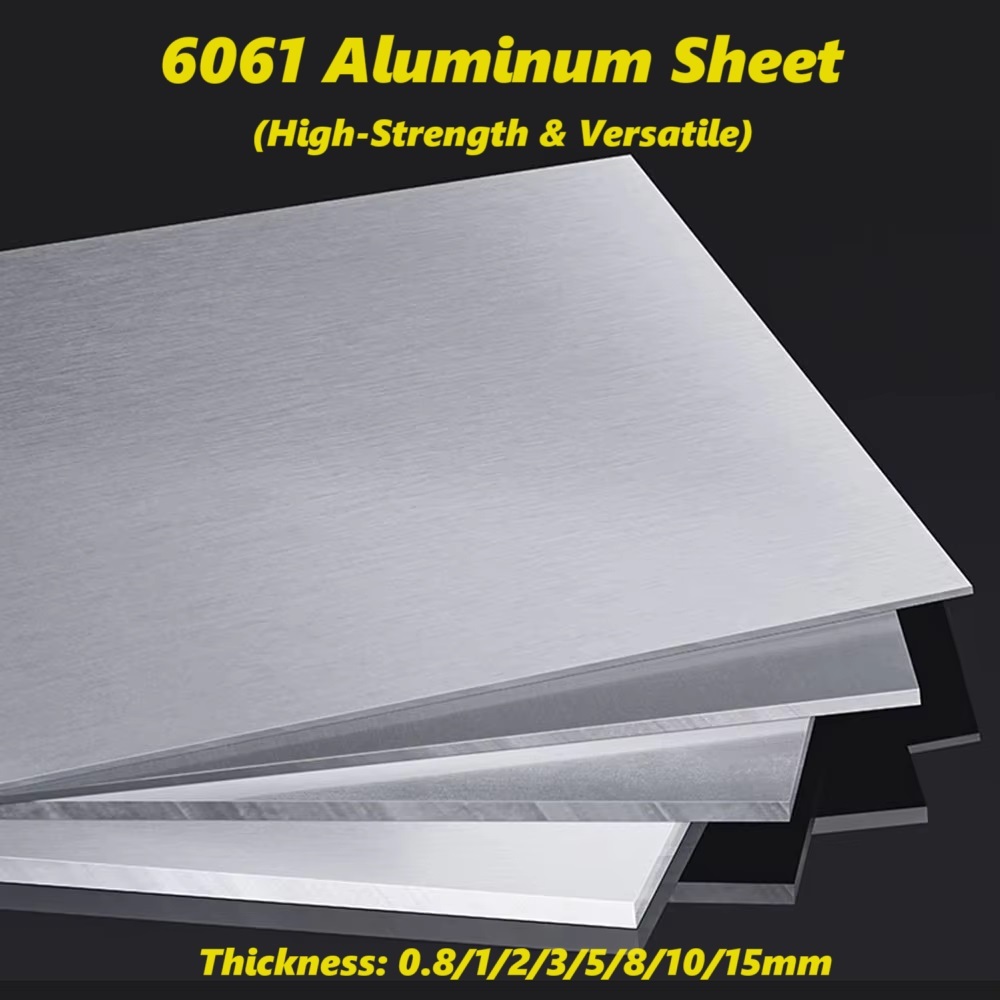 6061 อลูมิเนียมอัลลอยด์สแควร์แผ่นแบน 6061 แผ่นอลูมิเนียม ทําเอง กรอบแผ่นโลหะความหนา 0.8/1/2/ 3/4/5/8/10/15 มม. 100*100 200*200 300*300