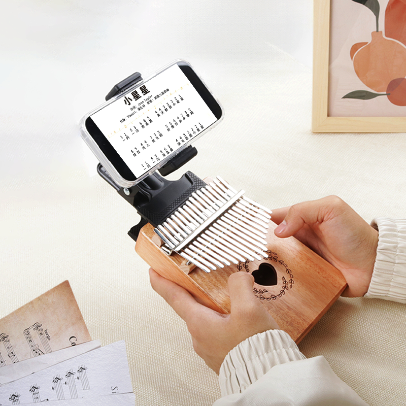 คลิปหนีบกีตาร์พลาสติก ที่วางโทรศัพท์มือถือ Kalimba Thumb Piano รองรับโทรศัพท์สมาร์ท ขาตั้ง เครื่องดนตรี อุปกรณ์เสริม