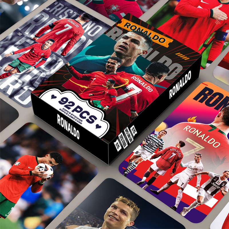 Cristiano RONALDO CR7 การ์ด Lomo Photocard การ์ด 60 ชิ้น + สติ๊กเกอร์ 32 ชิ้น