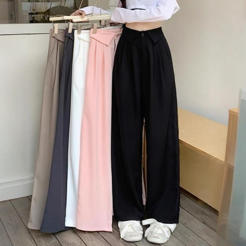 S-4XL แฟชั่นเกาหลี  สําหรับผู้หญิง กางเกงลำลอง เอวสูง กางเกงสูท ราคา ถูกที่สุด ดีลบีเคเค รูปภาพหลัก