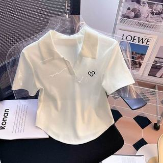 Polo Shirt for Women Plain Short Sleeve Crop Top