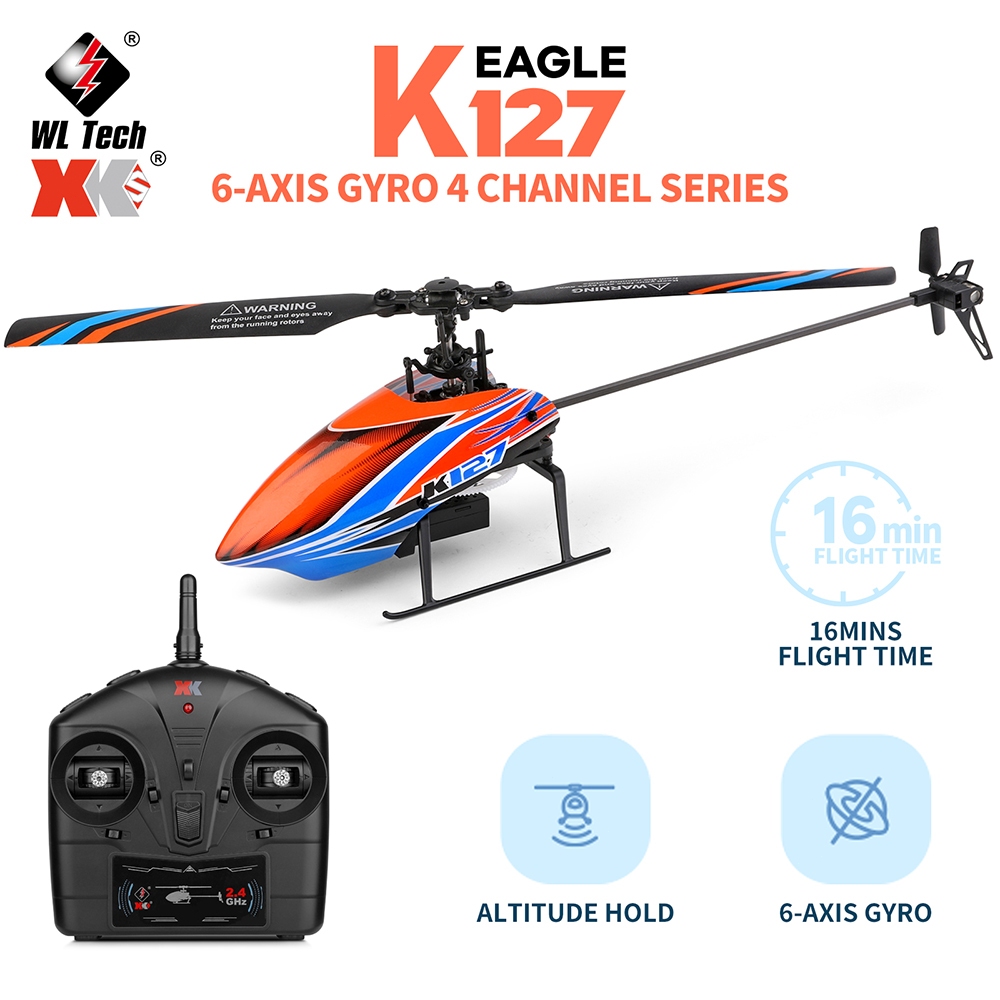 【การจัดส่งในประเทศไทย】Wltoys K127 เฮลิคอปเตอร์ 2.4G 4CH 6-Aixs Gyroscope Hover ความดันอากาศคงที่ความ