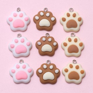 4pcs การ์ตูนเรซิ่น Macaroon น่ารัก Cat Paw Footprints Charm …