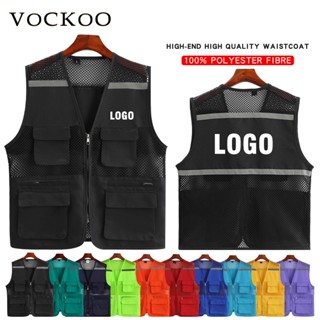 ความปลอดภัย ชุดทํางาน เสื้อกั๊กโลโก้ที่กําหนดเองตาข่ายระบายอ…