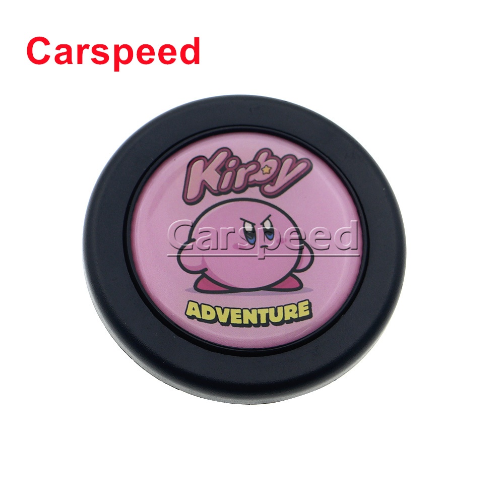 Kirby Adventure พวงมาลัยฮอร์นปุ่มลําโพงควบคุมสําหรับ MOMO OMP Sparco Narid Mugen TRD ดัดแปลงพวงมาลัย