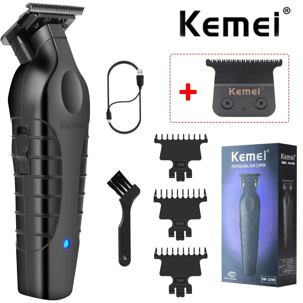 Kemei Professional Hair Clipper, Hair/Beard Trimmer, Eletric Shaver Set for Men, Wireless Beard Trimmer,ตัดผมแบบชาร์จไฟได้,USB Fade Clipper Haircutting Kit, KM-2299