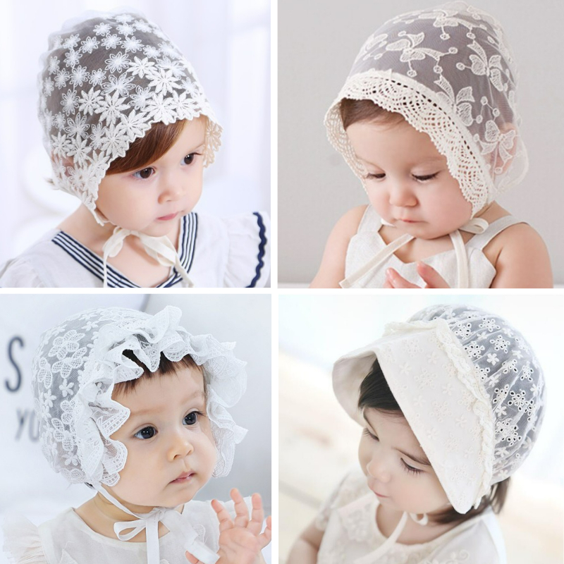 ฤดูร้อนบางเด็กสาวลูกไม้หมวกน่ารักผีเสื้อเจ้าหญิงหมวก0-12ม