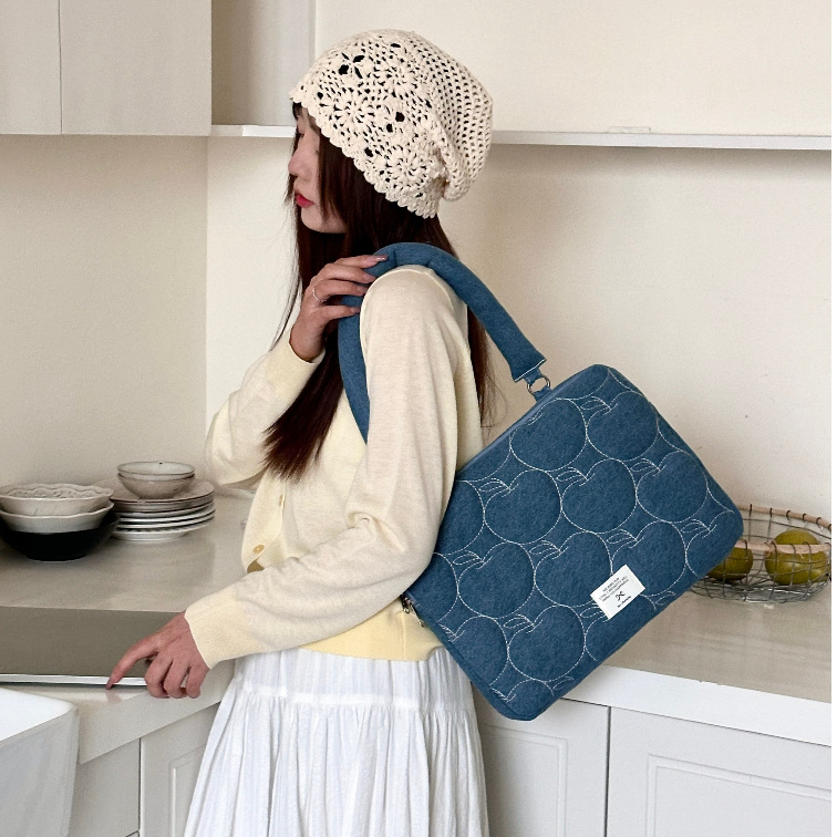 กระเป๋าแล็ปท็อป Denim With Shoulder Laptop Inner Bag กันกระแทกสําหรับ 13/14 นิ้ว 15/15.6 นิ้ว