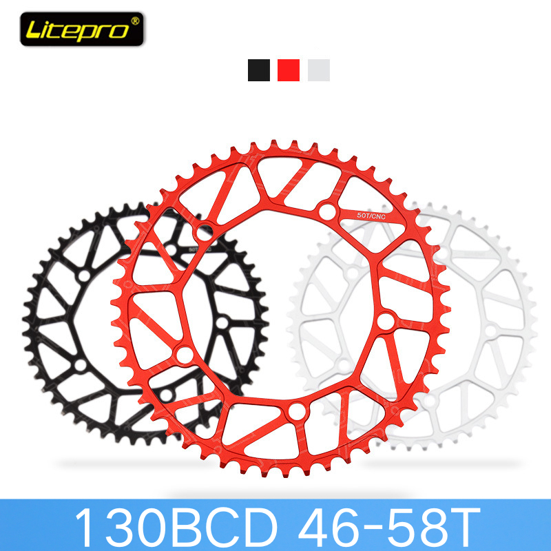 จาน เบามาก 130BCD ฟันแคบและกว้าง เหมาะสําหรับข้อเหวี่ยง 130BCD ทําจากวัสดุอลูมิเนียมอัลลอยด์เพื่อควา