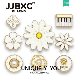JJBXC ตัวติดรองเท้า charm ประดับเพชรและมุก ดีไซน์หรูหรา แวววาว แฟชั่นพรีเมียม ติดแน่น ทนทกรณ์ตกแต่าน อุปงรองเท้า