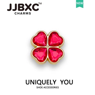 JJBXC ตัวติดรองเท้า charm ประดับเพชรและมุก ดีไซน์หรูหรา แวววาว แฟชั่นพรีเมียม ติดแน่น ทนทกรณ์ตกแต่าน อุปงรองเท้า