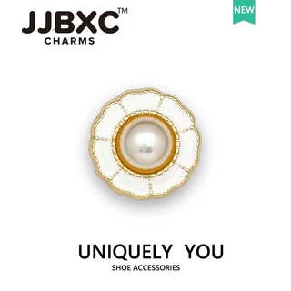 JJBXC ตัวติดรองเท้า charm ประดับเพชรและมุก ดีไซน์หรูหรา แวววาว แฟชั่นพรีเมียม ติดแน่น ทนทกรณ์ตกแต่าน อุปงรองเท้า