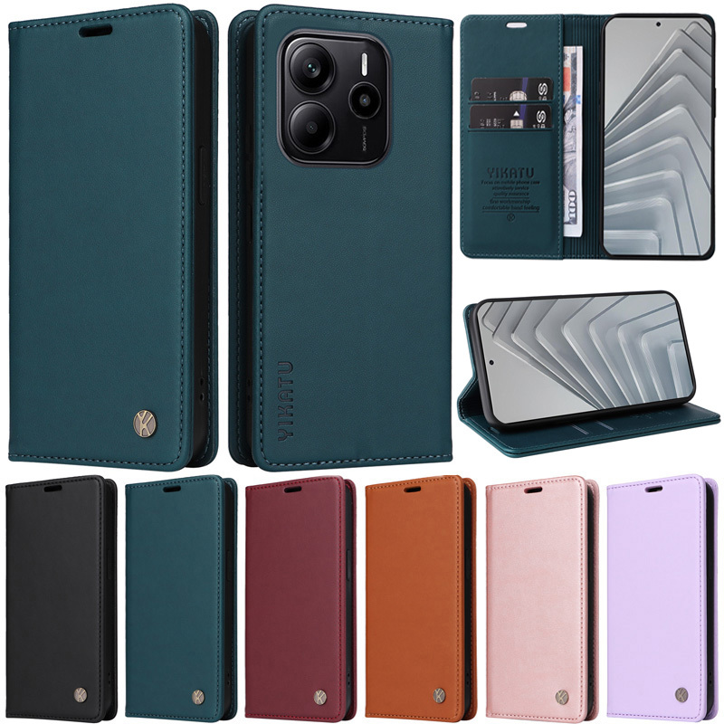 หรูหราสําหรับ Xiaomi Poco X7 Pro M7 Pro 5G 14 15 14T Pro Redmi 14C 4G หมายเหตุ 14 4G K80 หมายเหตุ 14 Pro Plus 5G K80 Pro หมายเหตุ 14 Pro 5G Retro Book กระเป๋าสตางค์หนังฝาครอบกรณี