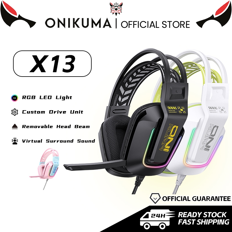 ONIKUMA X13 ชุดหูฟังสําหรับเล่นเกมเสียงสเตอริโอหูฟังเพลงพร้อมไมโครโฟนตัดเสียงรบกวน