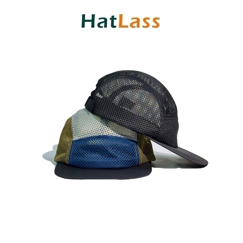 Hatlass หมวกเบสบอลหมวกตาข่ายระบายอากาศกีฬา 5-Panel Cap