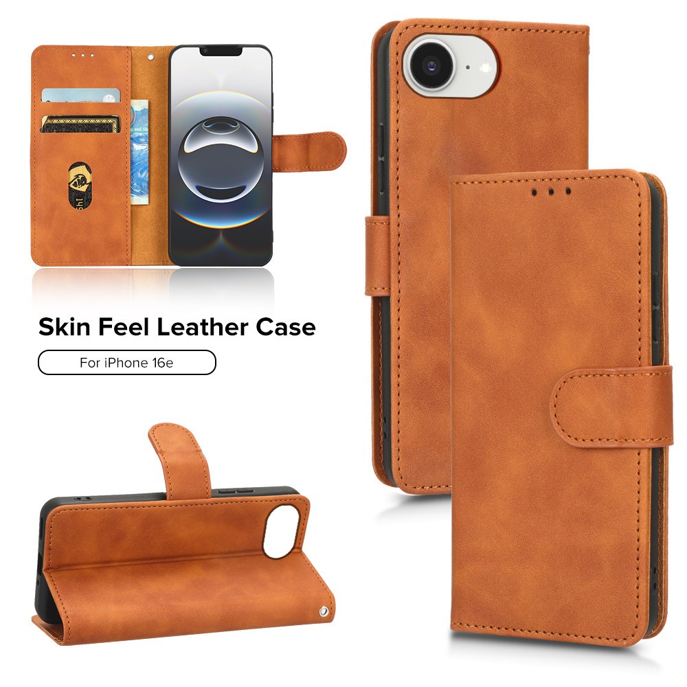หรูหรา Skin-Feeling หนังฝาครอบแม่เหล็กสําหรับ iPhone 16E iPhone 16E 16 E SE4 iPhone16E 6.1 นิ้วช่องใ