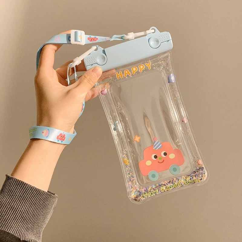 Seagloca ถุงลมนิรภัย Anti-drop โทรศัพท์มือถือกระเป๋ากันน้ําแขวนคอหน้าจอสัมผัสสําหรับผู้หญิงไม่มี กระเป๋ากันน้ำสงกรานต์ 2016