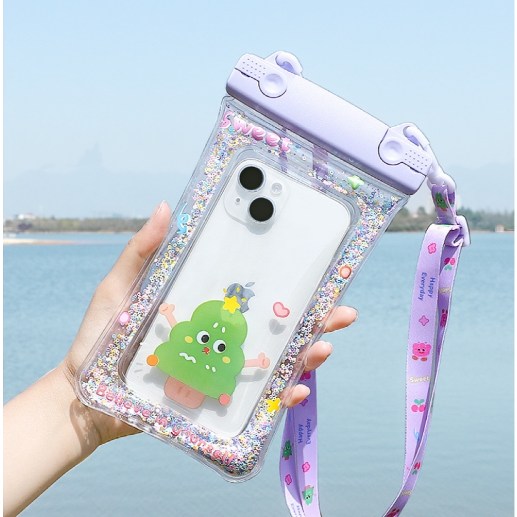Seagloca ถุงลมนิรภัย Anti-drop โทรศัพท์มือถือกระเป๋ากันน้ําแขวนคอหน้าจอสัมผัสสําหรับผู้หญิงไม่มี กระเป๋ากันน้ำสงกรานต์ 2016
