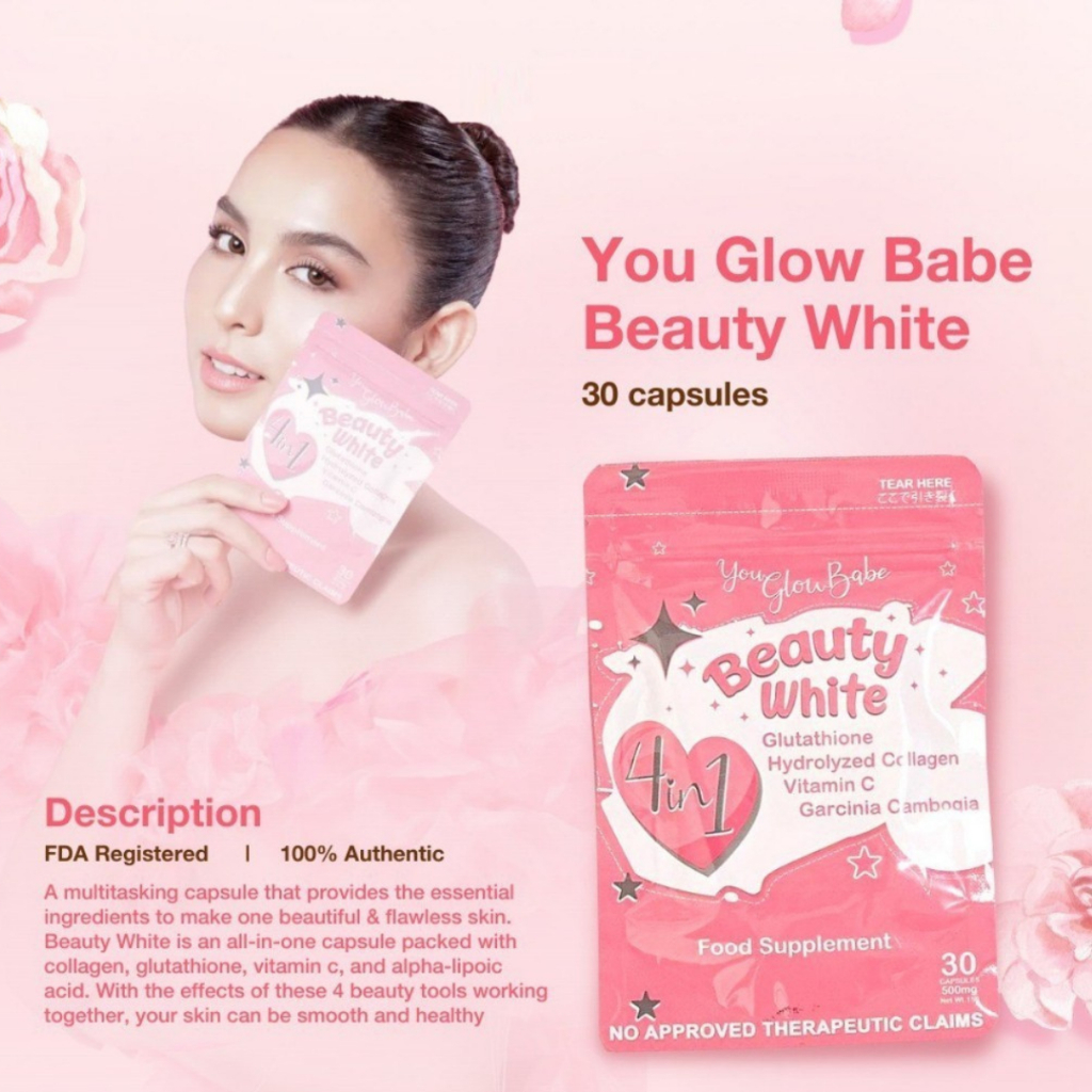 You Glow Babe Beauty White 4 in 1 Glutathione Collagen Glow Slimming Whitening Vitamin C Beauty Caps