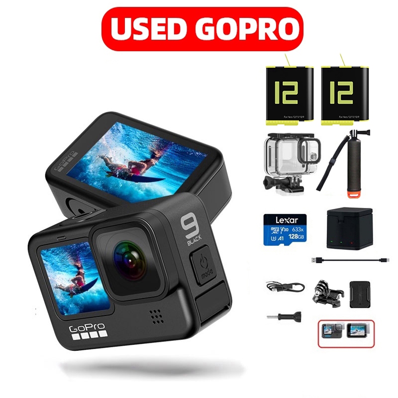 Gopro HERO 9 Black Action Gopro Camera 5K Videos 20MP Photos Sport Cameras Color Front Screen มือสอง