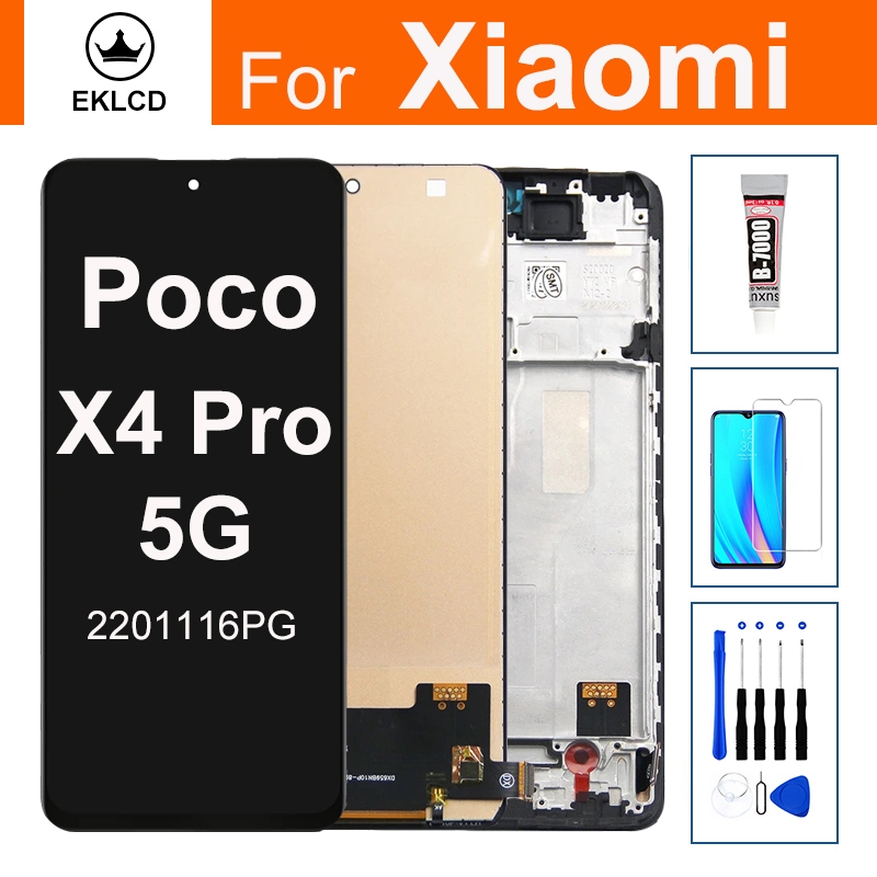 LCD ทดสอบ 100% สําหรับ Xiaomi Poco X4 Pro 201116PG Display Touch Screen Digitizer Assembly X4Pro 5G 