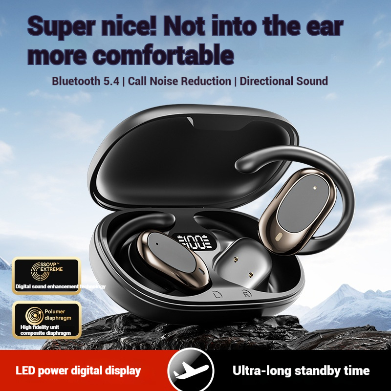 Tzuzl ชุดหูฟังไร้สาย Bluetooth OWS ชุดหูฟัง Hi-Fi Sound ชุดหูฟังหูฟัง TWS