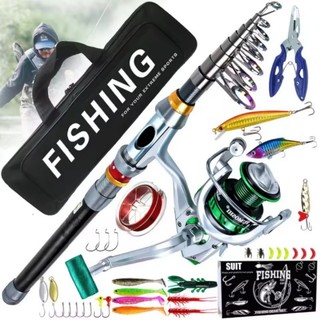 Fishing rod set with original reel, full set
