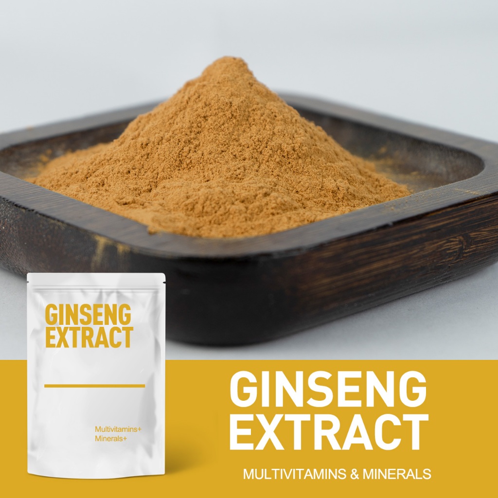 ขายส่ง Bulk Ginseng Extract Powder เกรดอาหารน้ําที่ละลายน้ําได้วัสดุพืชธรรมชาติ Solid เครื่องดื่ม/แคปซูล OEM 500g/1000g รองรับ HPLC + COA + การรับรอง HALA