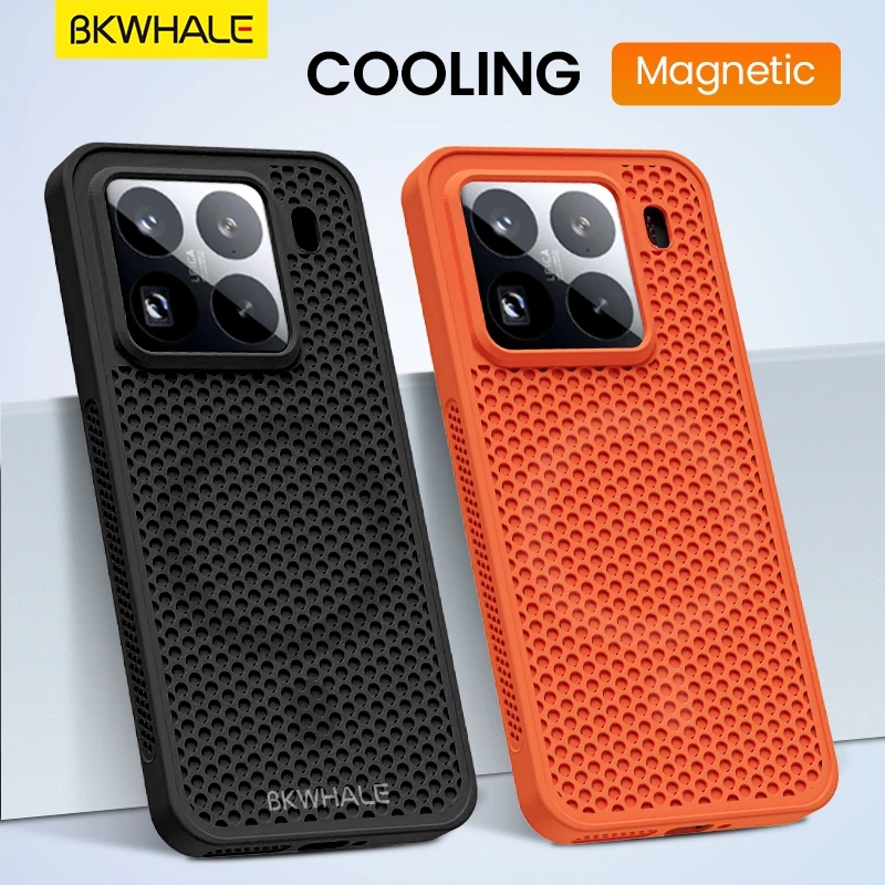 BKWHALE Coolingเคสโทรศัพท์แม่เหล็กสําหรับXiaomi 17 15 14 13 13T Poco F8 Pro F7 Ultra F6 Pro F5 Pro X8 Pro Max Redmi K60 K70 Ultra K80 K90 Pro Max Anti Fallปกหลังปลอกนุ่ม