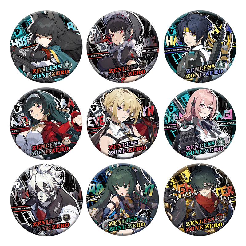 เกม Zenless Zone Zero badge Evelyn Miyabi 75mm ZZZ Jane Metal กระพริบ badge