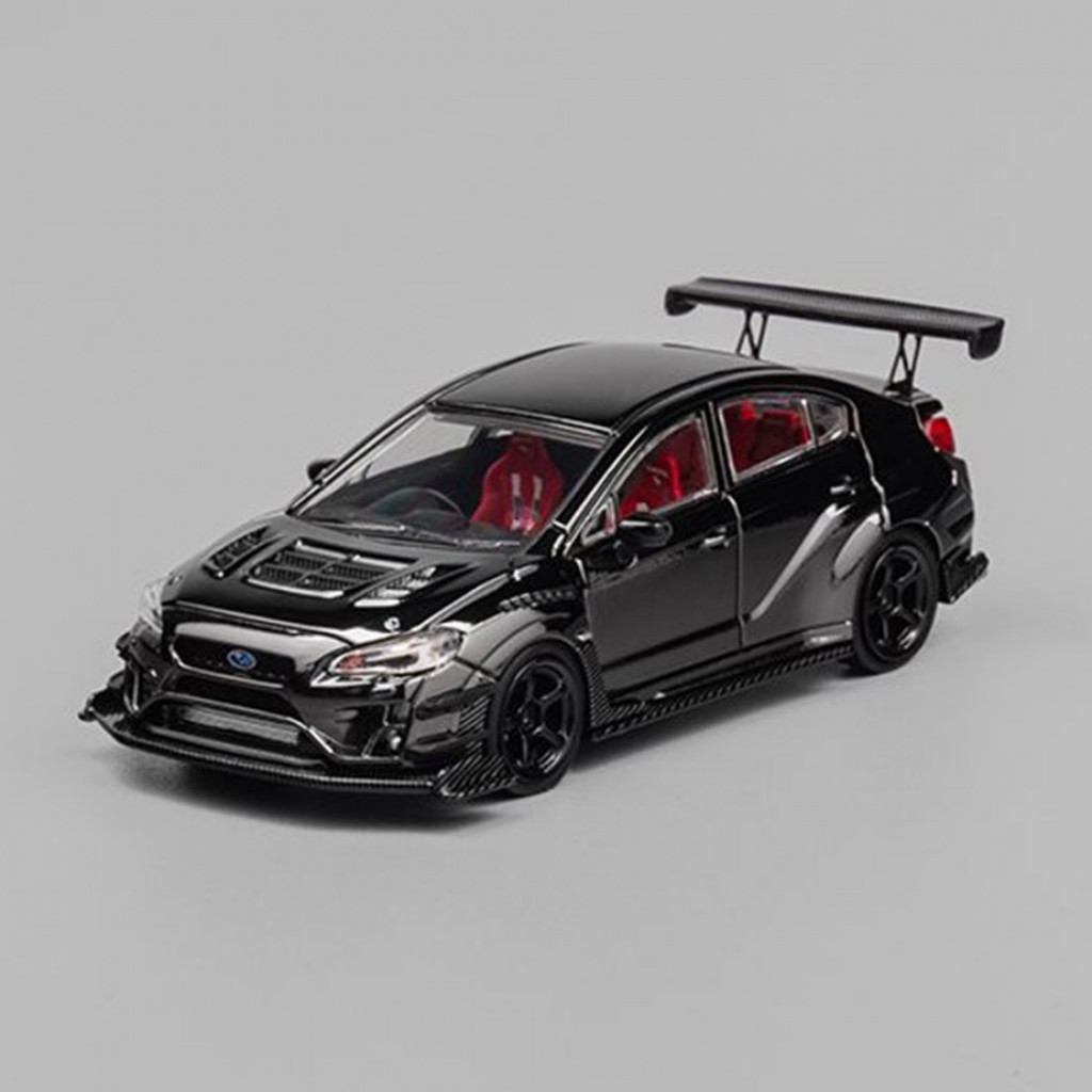 Cm รุ่น CM64-WRX-06 1/64 Subaru WRX STi Varis WideBody 2.0 Chome สีดํา Diecast Scale รถ