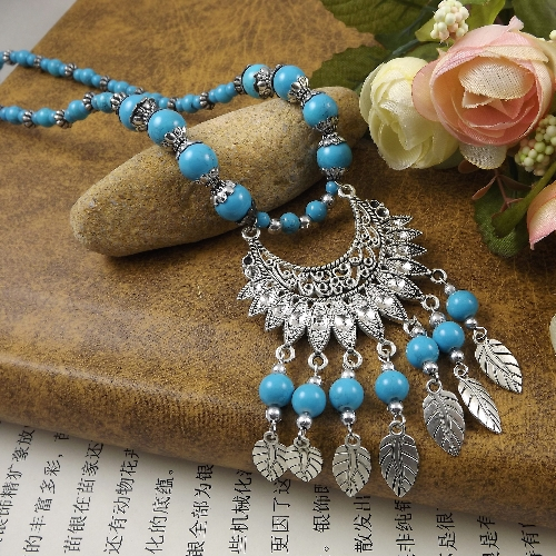 2025 ชาติพันธุ์มือโลหะผสมจี้สร้อยคอColleer Femmeผู้หญิงVINTAGE Turquoises Statementเครื่องประดับของขวัญ