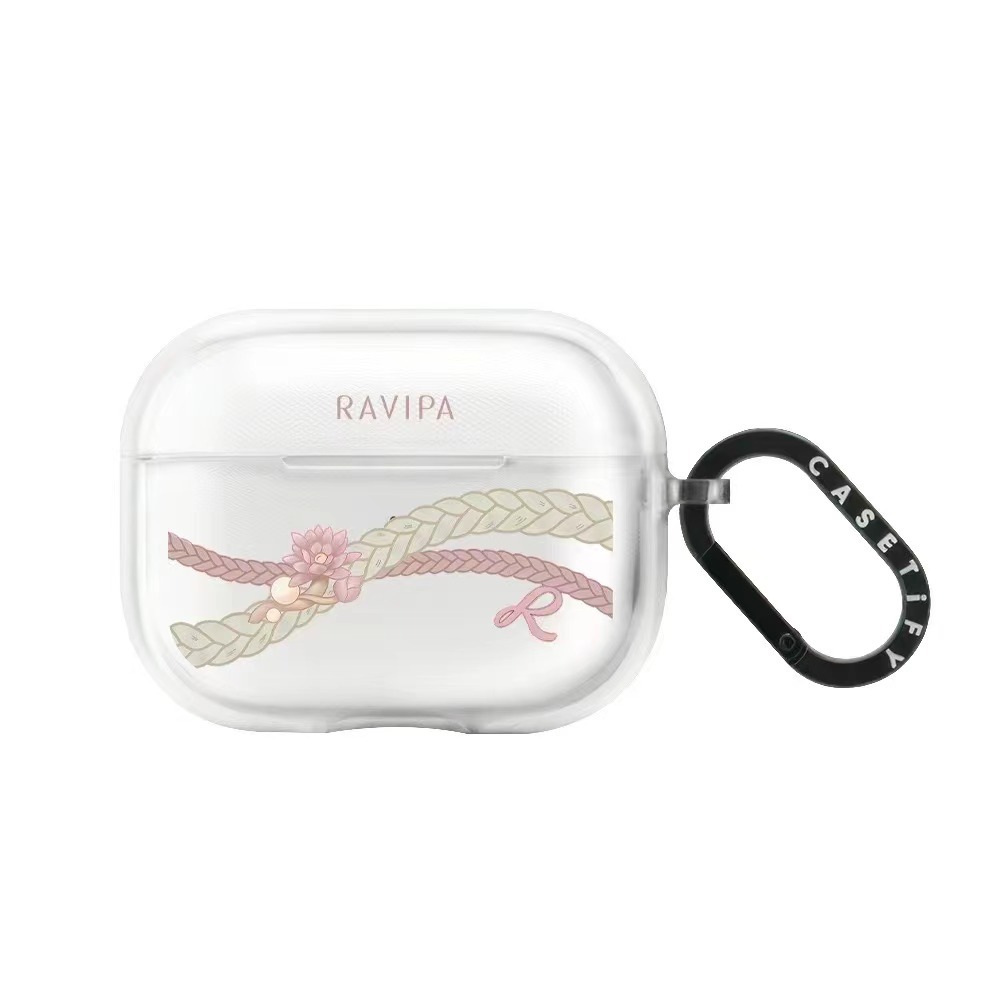 โปร่งใสโปร่งใสหูฟังกรณี RAVIPA Co-Branded เหมาะสําหรับ Apple Airpods 1st Generation/2nd Generation ห