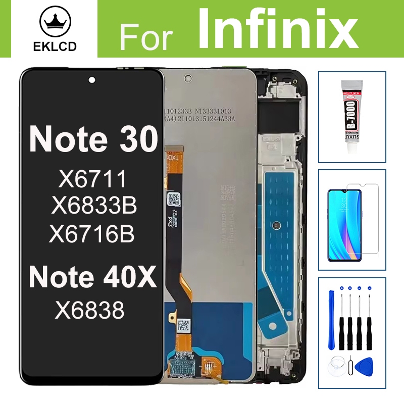 LCD Display สำหรับ Infinix Note 30 40X 5G รุ่น X6833B X6716B X6711 X6838 ชุดสัมผัสหน้าจอพร้อมกรอบ