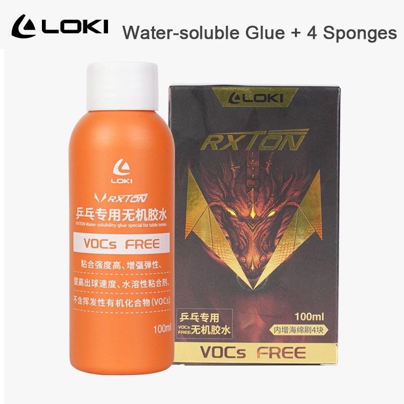 กาวปิงปอง LOKI RXTON Glue 100ml พร้อมฟองน้ำทากาว ติดได้ทั้งไม้และยาง ทาง่าย แห้งไว ไม่มีสารระเหย