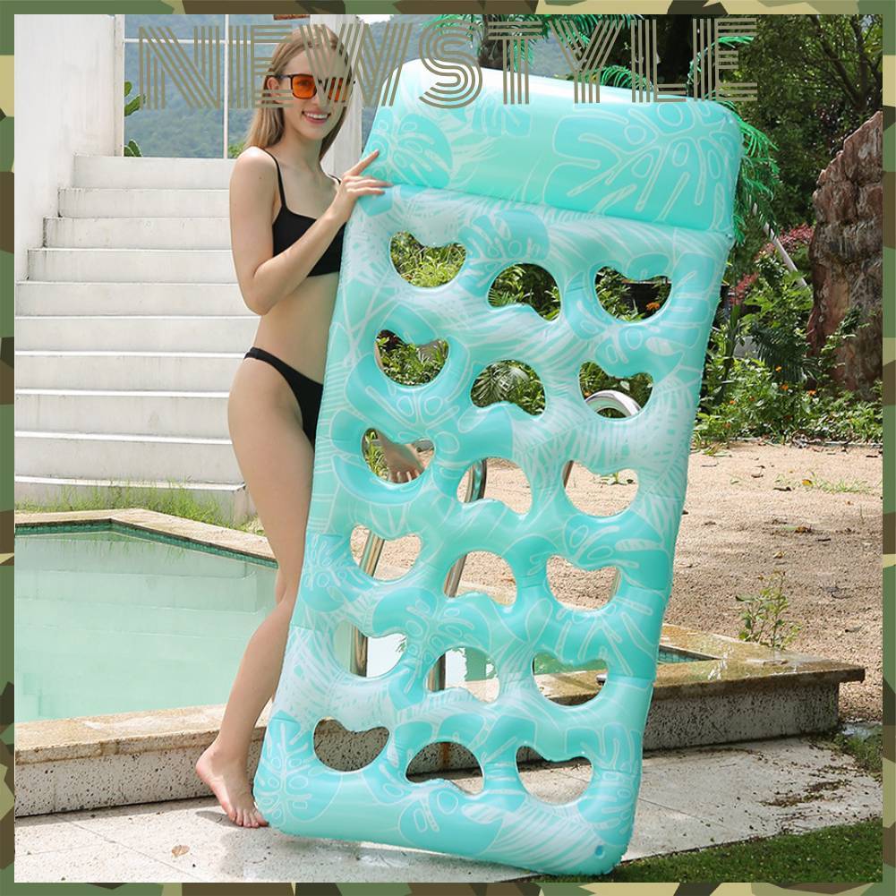 จัดส่งจากกรุงเทพ🚚เตียงลอยน้ําพอง Inflatable Water Sleeping Bed ที่นอนลมสระว่ายน้ําพีวีซี PVC Floating Lounger ที่นอนสระว่ายน้ําแบบพับได้ที่นอน แบบพกพาสําหรับชายหาดทะเลสาบ