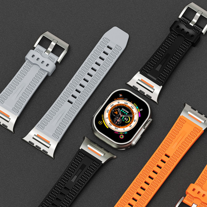 โลหะดัดแปลงซิลิโคนกีฬาสําหรับ Apple watch Ultra 46/44/40/49/45/41/42/38/45mm i-watch Series Ultra/10/9/8/7/6/5/4/3/2/1
