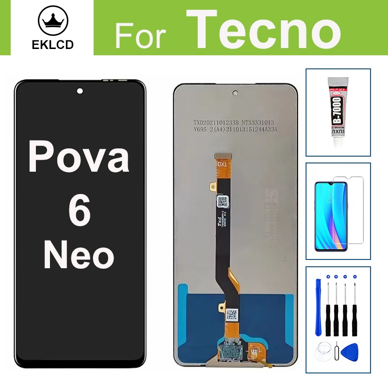 6.78 "สําหรับ Tecno Pova 6 Pova6 Neo 4G จอแสดงผล LCD Touch Screen Digitizer Assembly โทรศัพท์มือถืออะไหล่ซ่อม