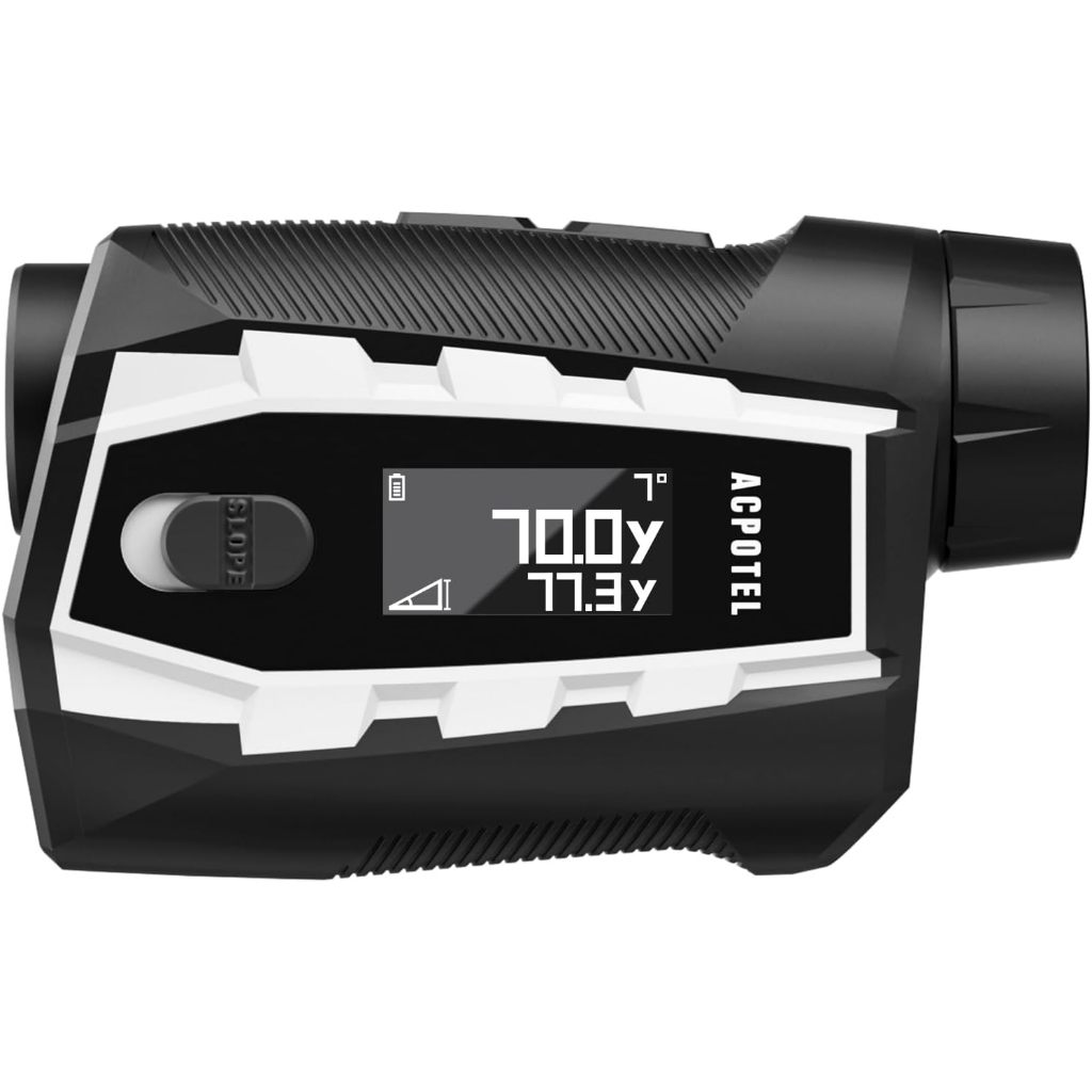 เครื่องค้นหาช่วงกอล์ฟ Acpotel พร้อมแม่เหล็กลาด, ± 0.5 หลาความแม่นยํา, 800 หลา Laser Range Finder Disc Golf วัดใน Feet Yard Meter, การสั่นสะเทือนล็อคเสาธง, ชาร์จใหม่ได้