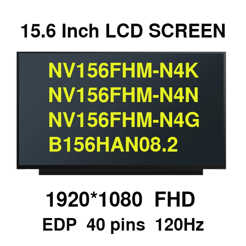 15.6 นิ้ว IPS 144Hz แล็ปท็อปหน้าจอ LCD NV156FHM-N4K fit NV156FHM-N4N NV156FHM-N4G B156HAN08.2 สําหรั