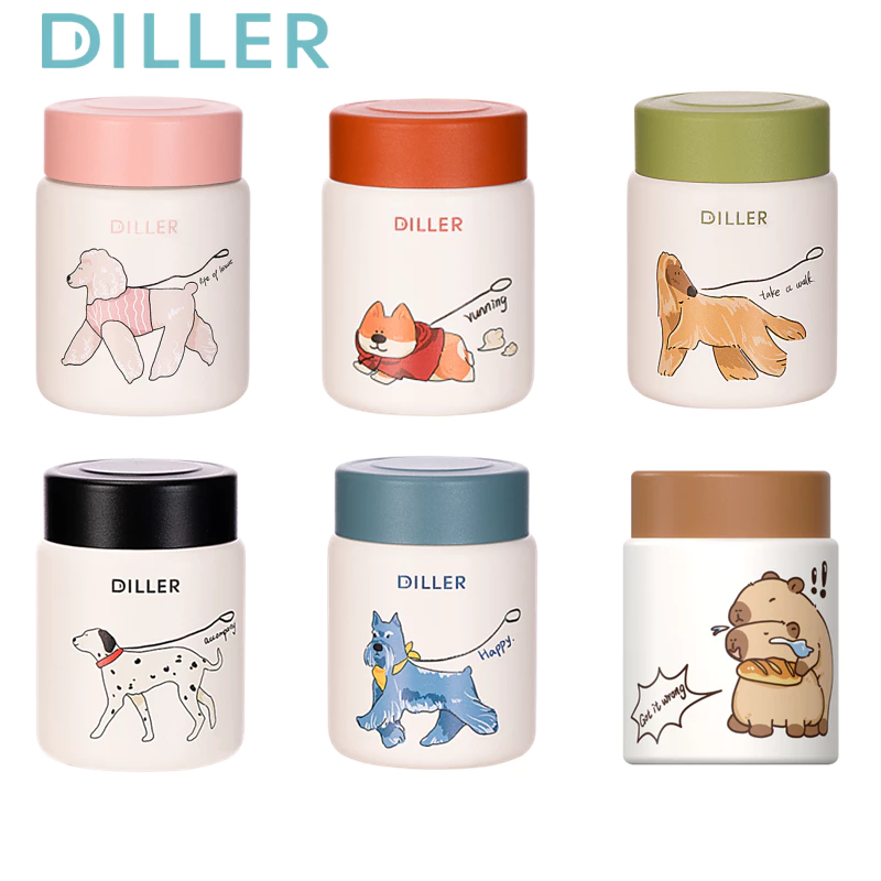 Diller 150ml Mini ขวดอาหาร Thermos ขวด 316 กระติกน้ําสูญญากาศสแตนเลสภาชนะบรรจุอาหาร MLH9160